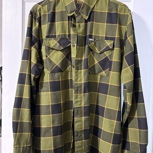 DIXXON The 224 Olive and Navy Plaid Shirt
